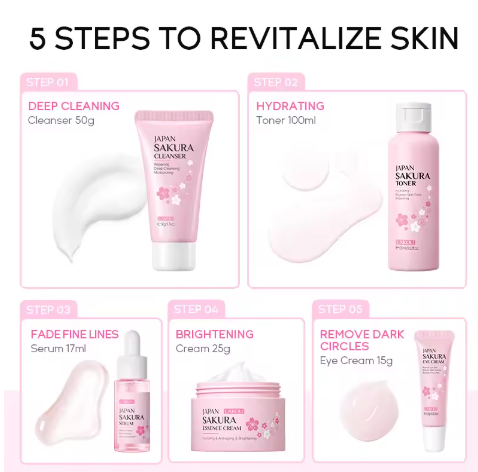 Sakura 6-Piece Skincare Set