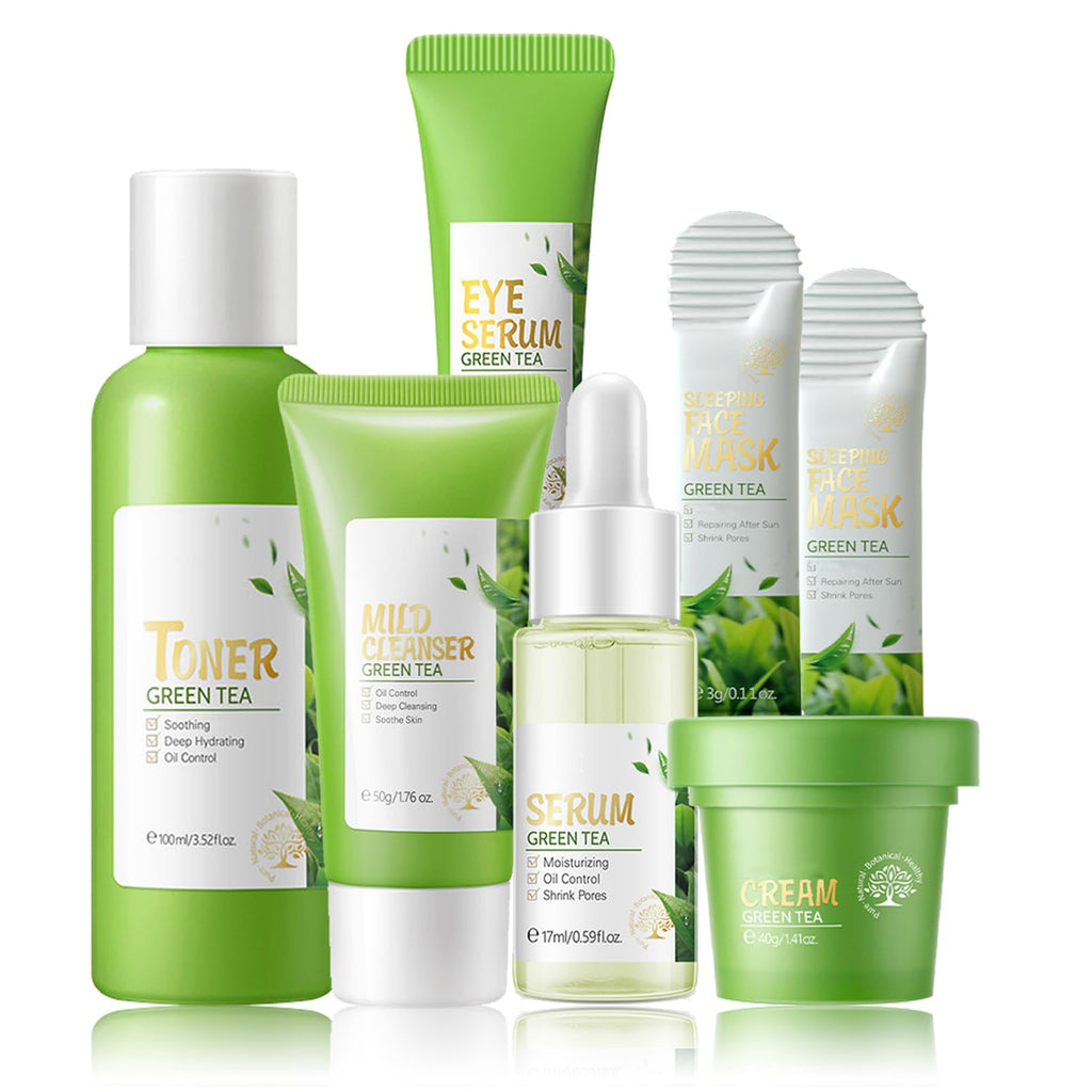 Green Tea 7-Piece Skincare Set